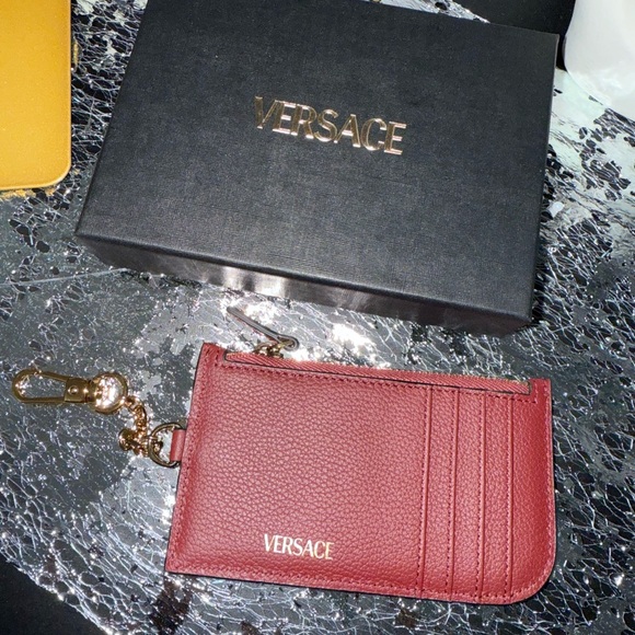 Versace Burgundy Card Holder - Picture 2 of 4